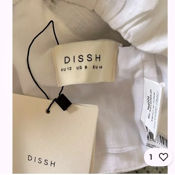 DISSH White Puff Sleeve Linen Crop Top - Picture 12 of 14